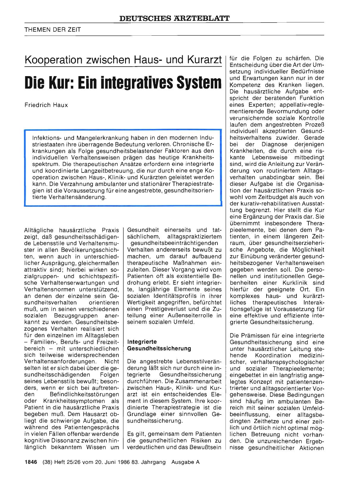 Vorschauseite 1: Die Kur: Ein integratives System