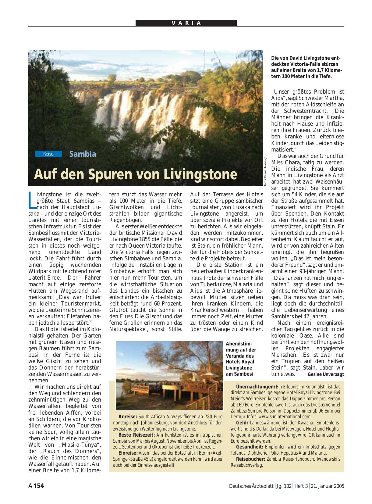 Vorschauseite 1: Sambia: Auf den Spuren von Livingstone