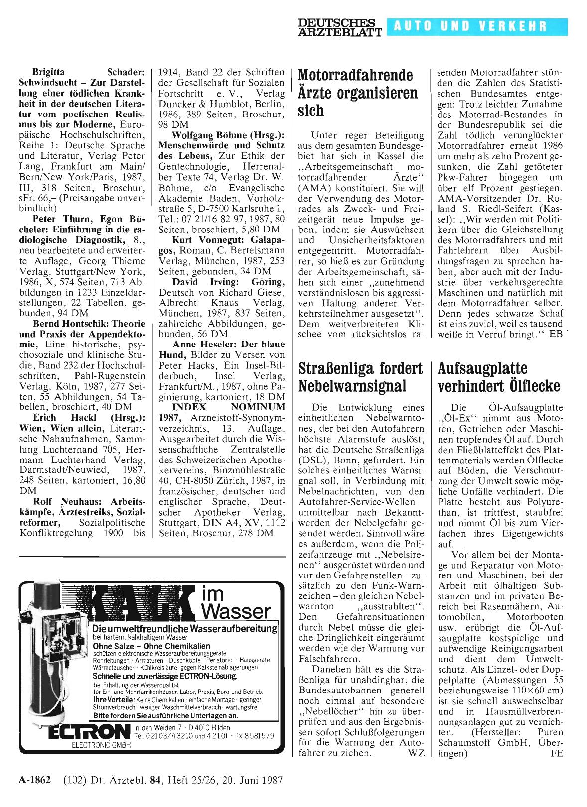 Vorschauseite 1: Motorradfahrende Ärzte organisieren sich