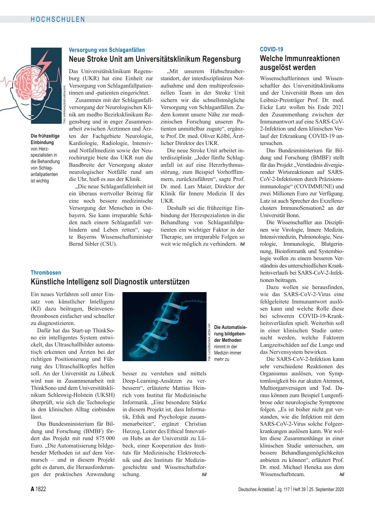 Vorschauseite 1: Versorgung von Schlaganfällen: Neue Stroke Unit am Universitätsklinikum Regensburg