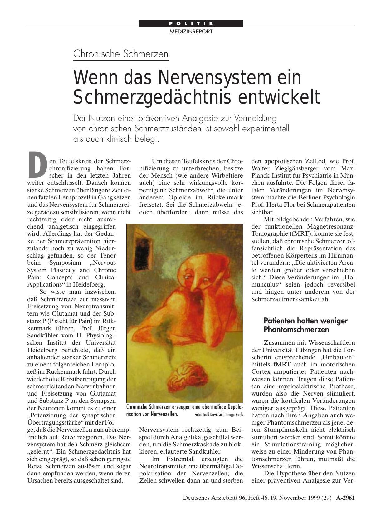 Vorschauseite 1: Chronische Schmerzen: Wenn das Nervensystem ein Schmerzgedächtnis entwickelt