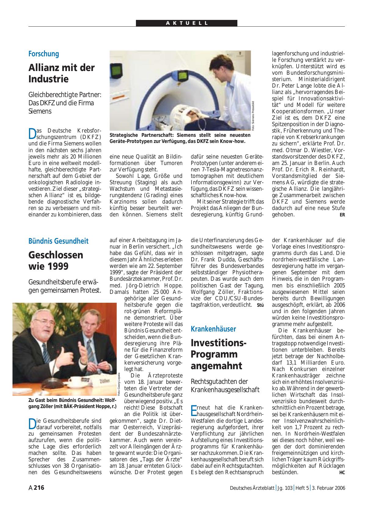 Vorschauseite 1: Forschung: Allianz mit der Industrie