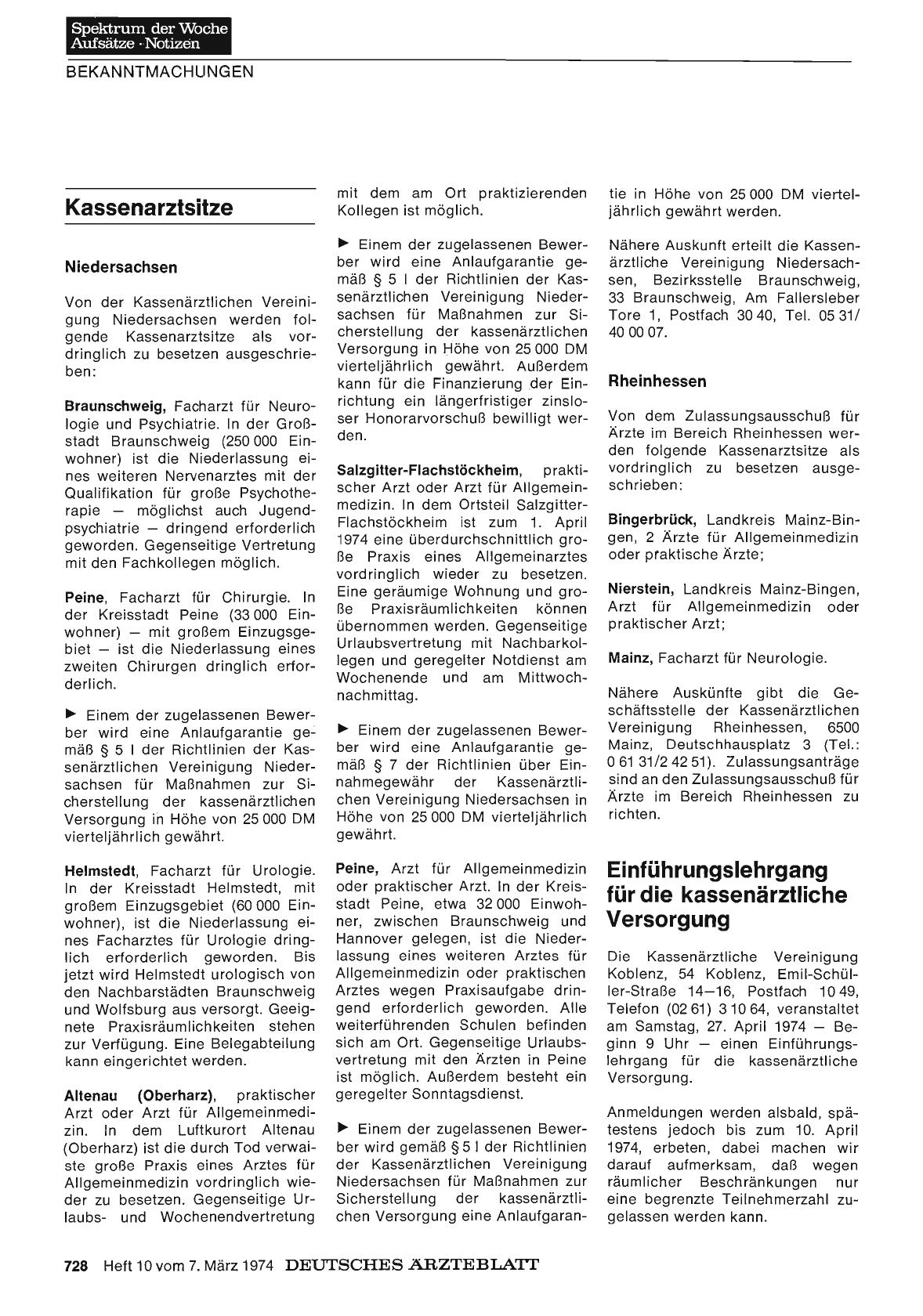 Vorschauseite 1: Kassenarztsitze