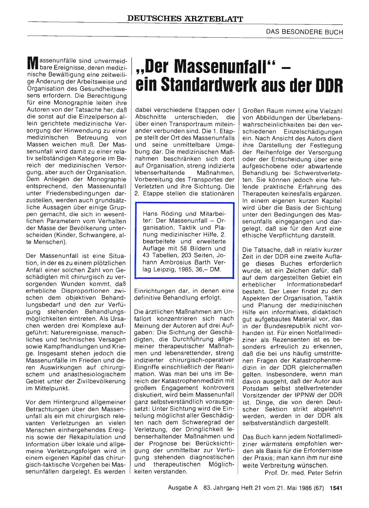 Vorschauseite 1: „Der Massenunfall„ – ein Standardwerk aus der DDR