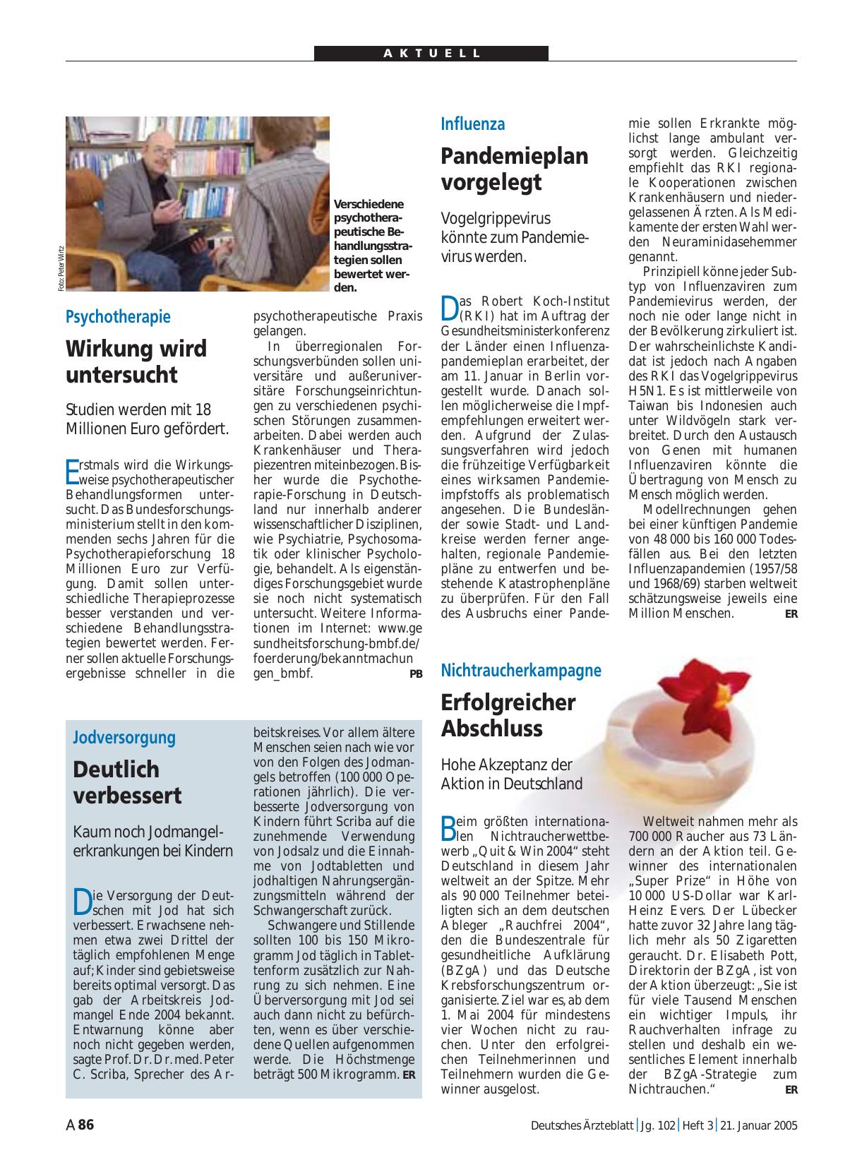 Vorschauseite 1: Nichtraucherkampagne: Erfolgreicher Abschluss