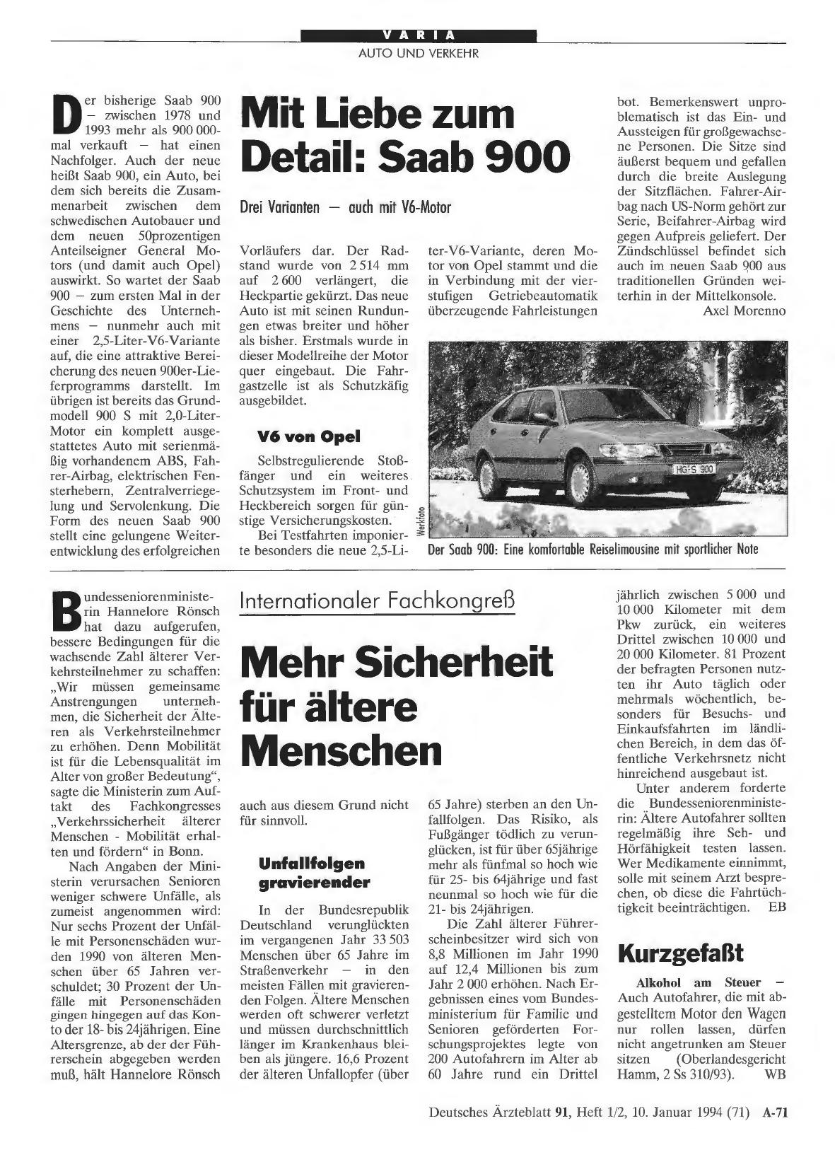 Vorschauseite 1: Internationaler Fachkongreß: Mehr Sicherheit für ältere Menschen