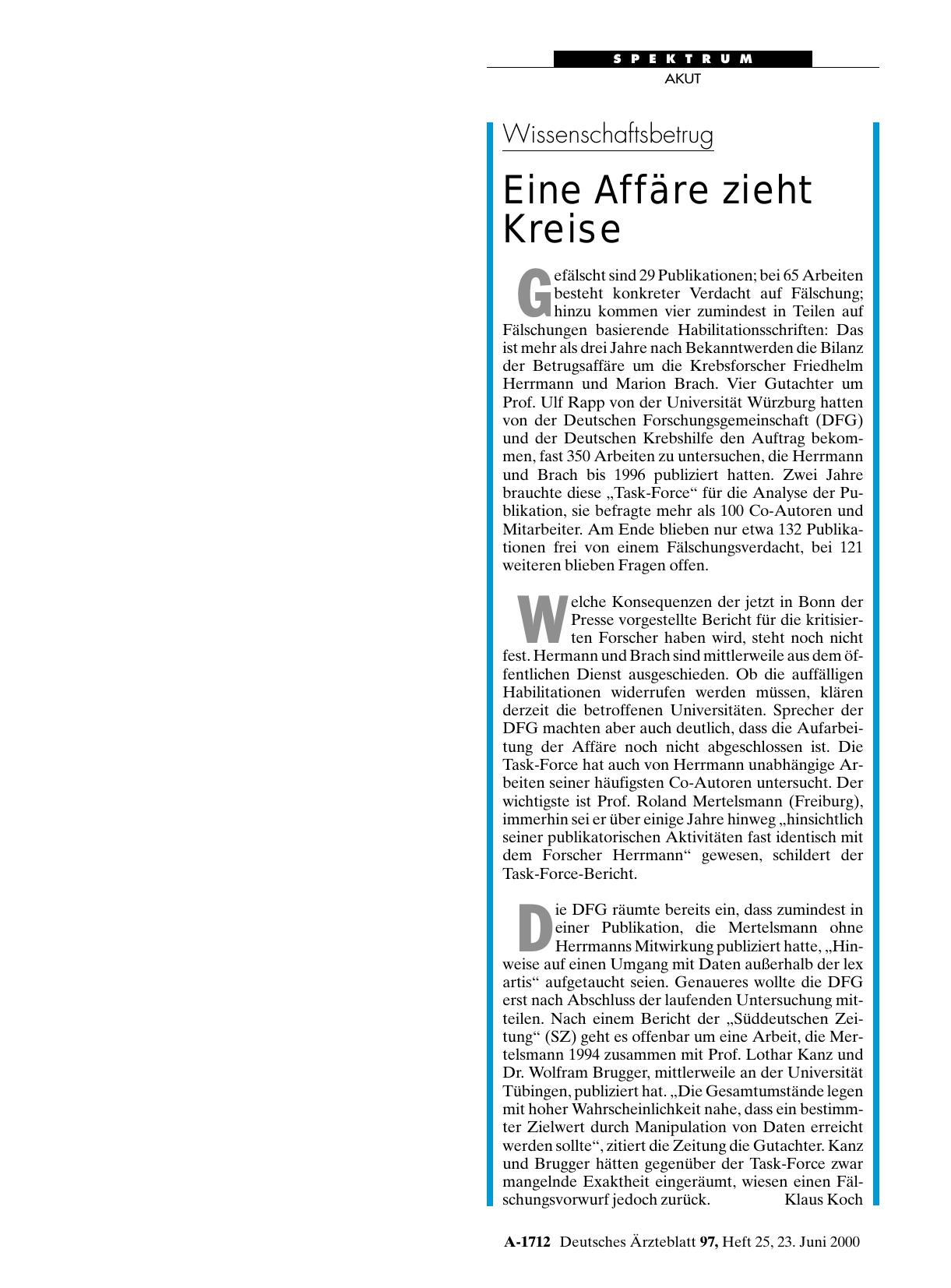 Vorschauseite 1: Wissenschaftsbetrug: Eine Affäre zieht Kreise