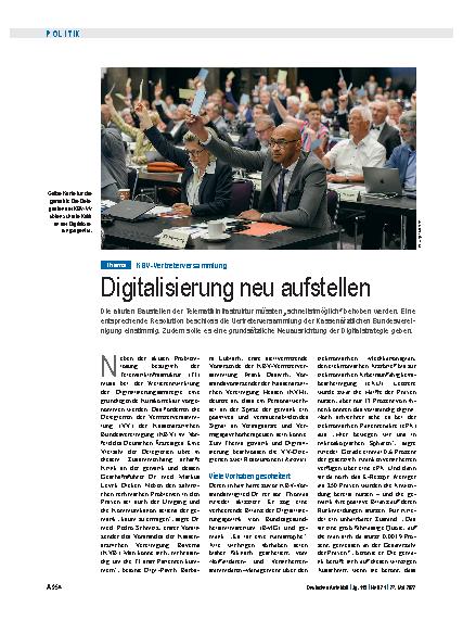 Vorschauseite 1: KBV-Vertreterversammlung: Digitalisierung neu aufstellen