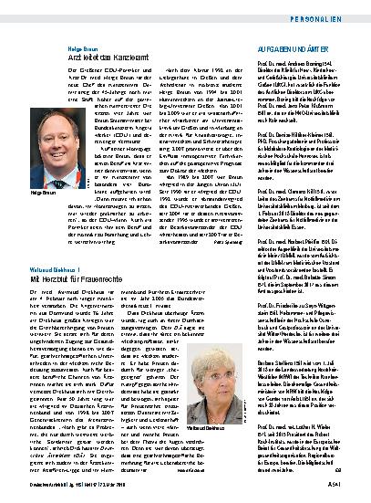 Vorschauseite 1: Helge Braun: Arzt leitet das Kanzleramt