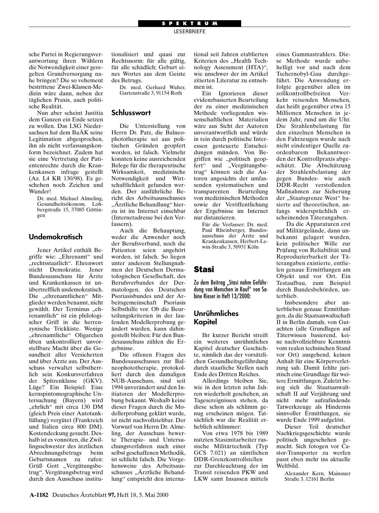 Vorschauseite 1: Bundesausschuss: Schlusswort