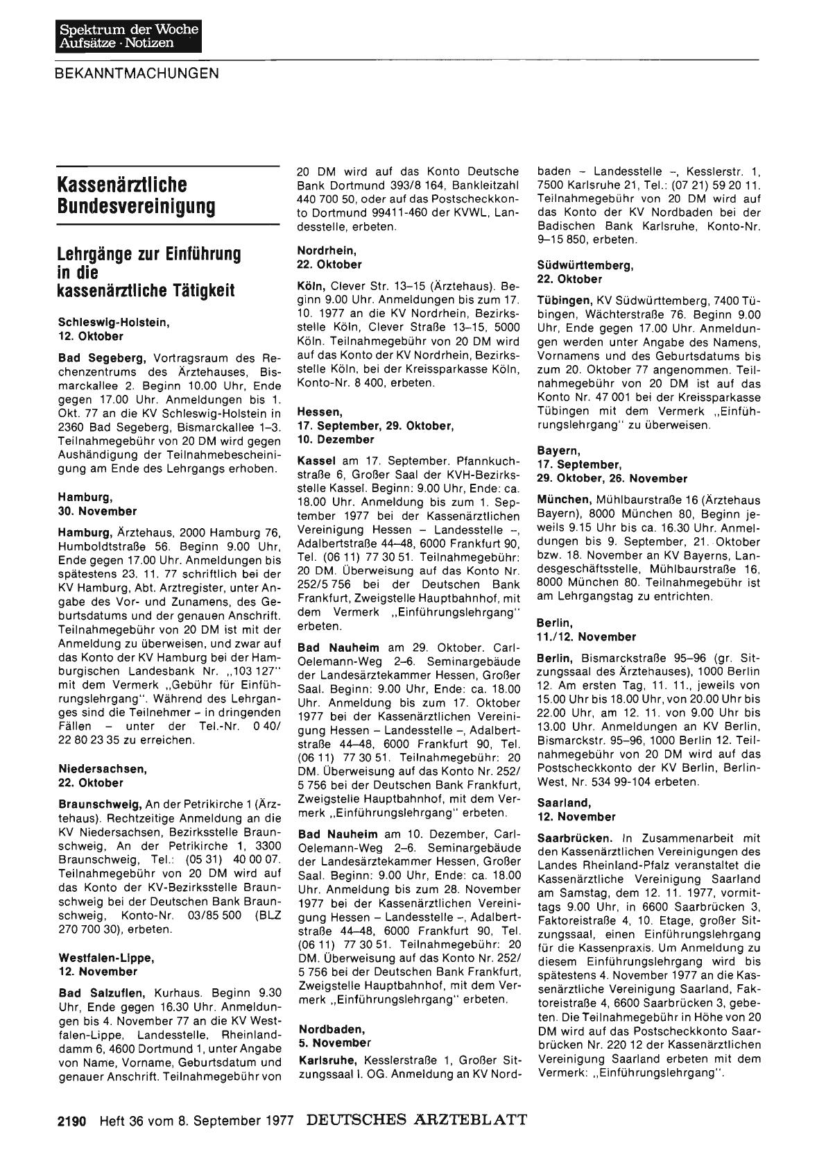 Vorschauseite 1: Kassenärztliche Bundesvereinigung: Lehrgänge zur Einführung in die kassenärztliche Tätigkeit