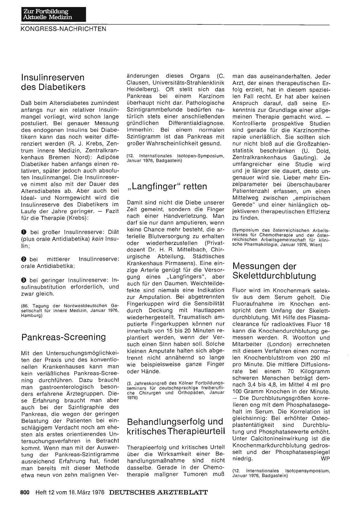 Vorschauseite 1: Insulinreserven des Diabetikers