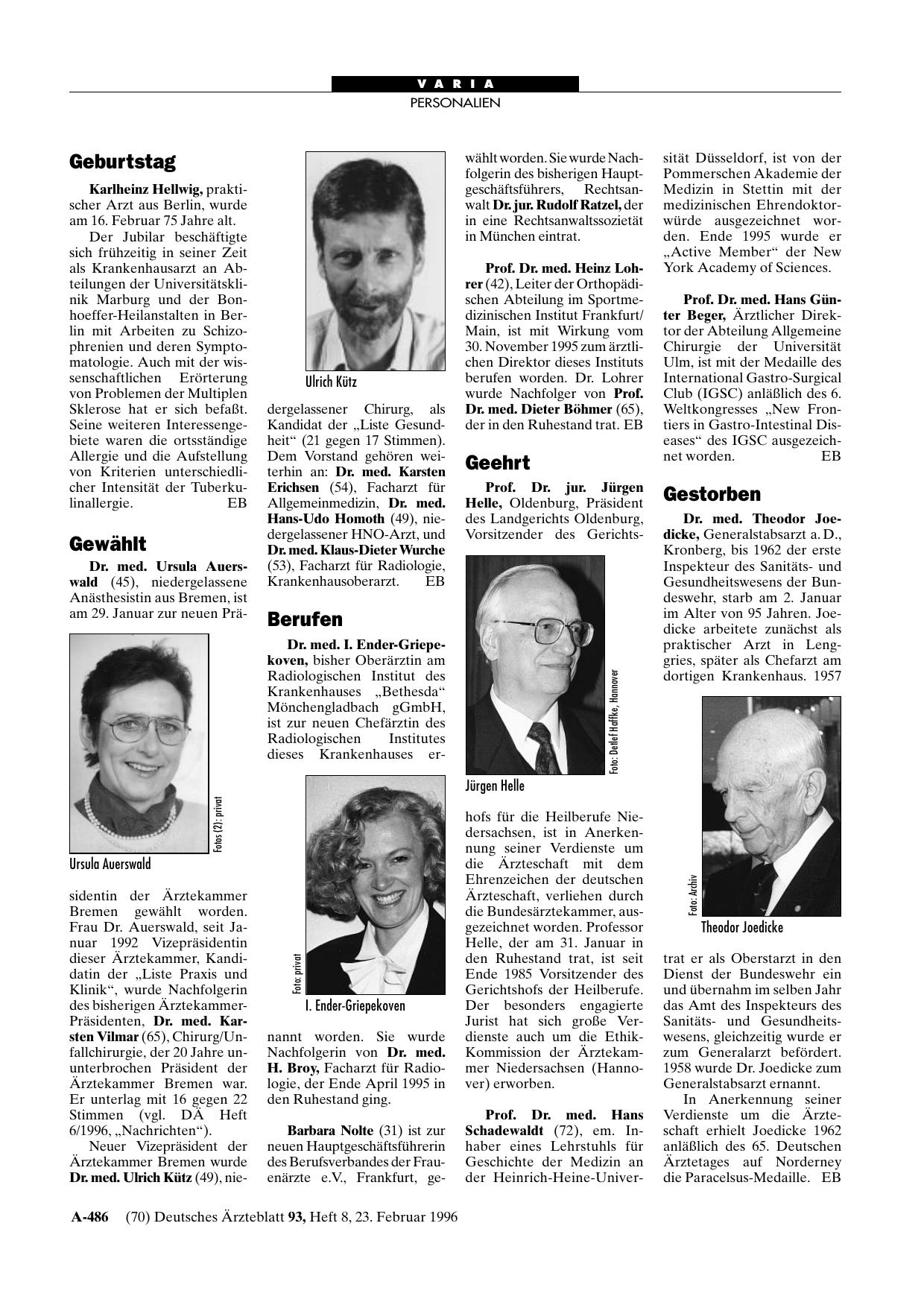 Vorschauseite 1: Verleihungen