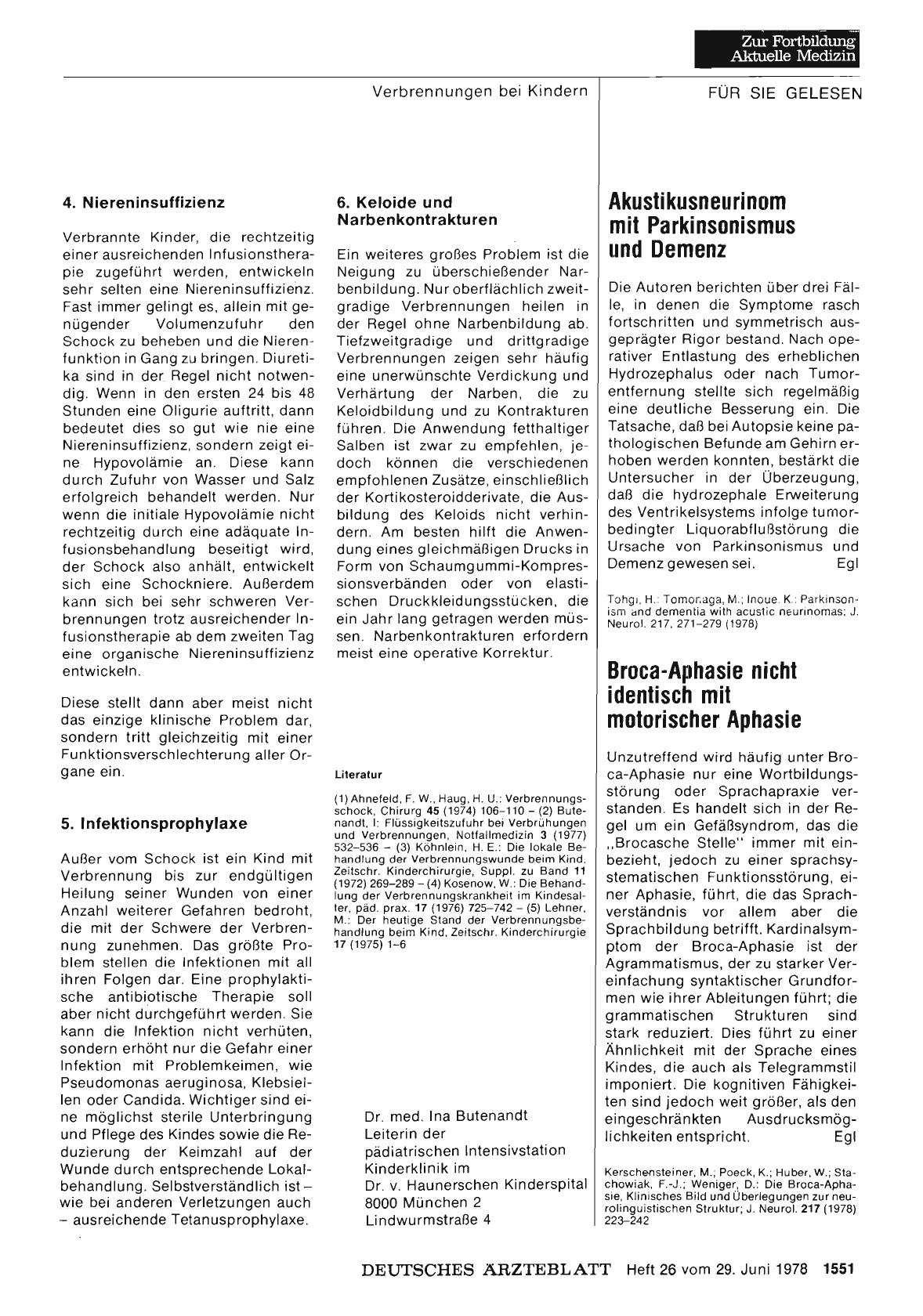 Vorschauseite 1: Akustikusneurinom mit Parkinsonismus und Demenz