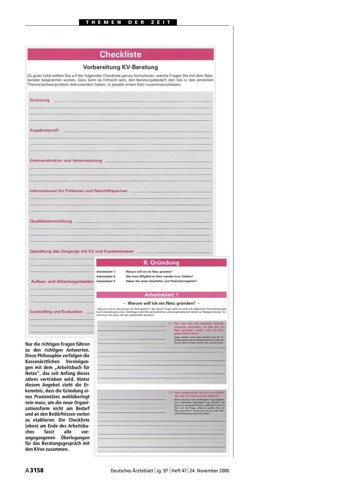 Vorschauseite 1: Checkliste: Vorbereitung KV-Beratung