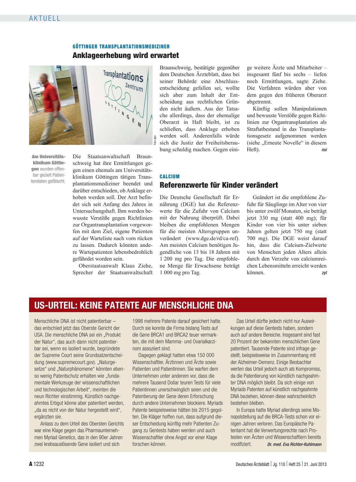 Vorschauseite 1: Göttinger Transplantationsmediziner: Anklageerhebung wird erwartet