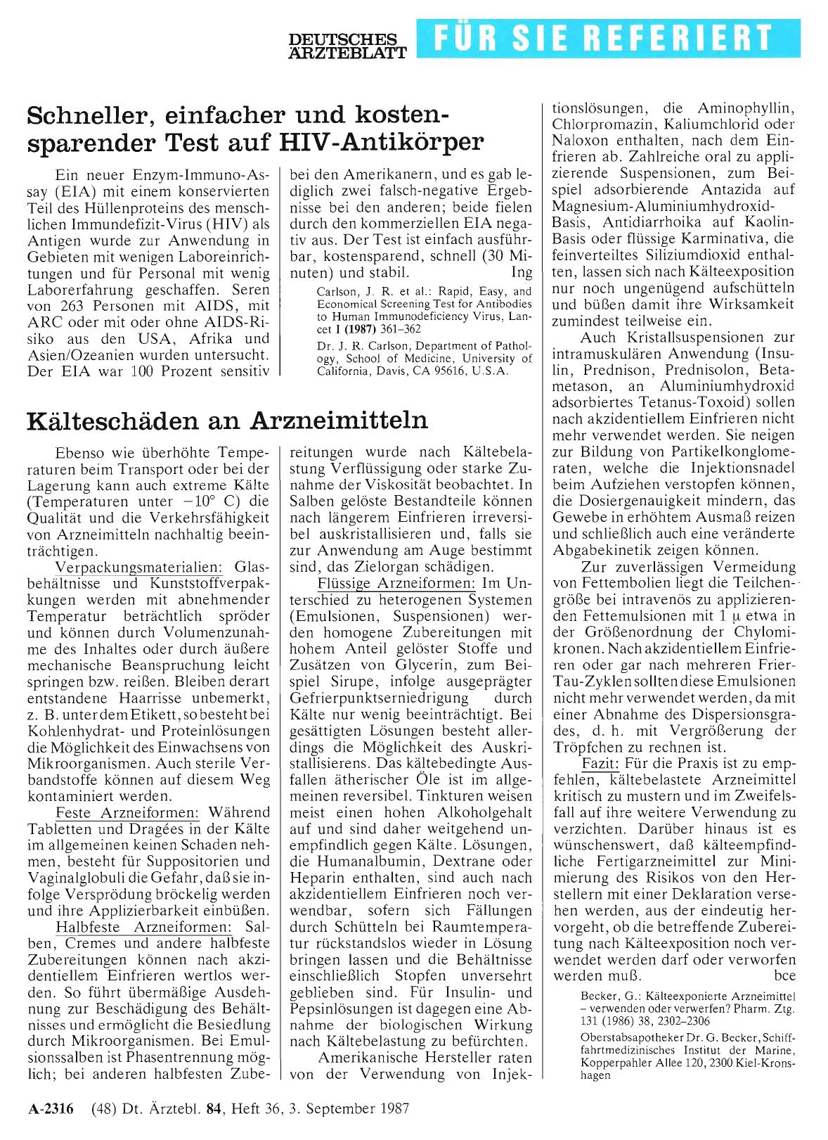 Vorschauseite 1: Schneller, einfacher und kostensparender Test auf HIV-Antikörper