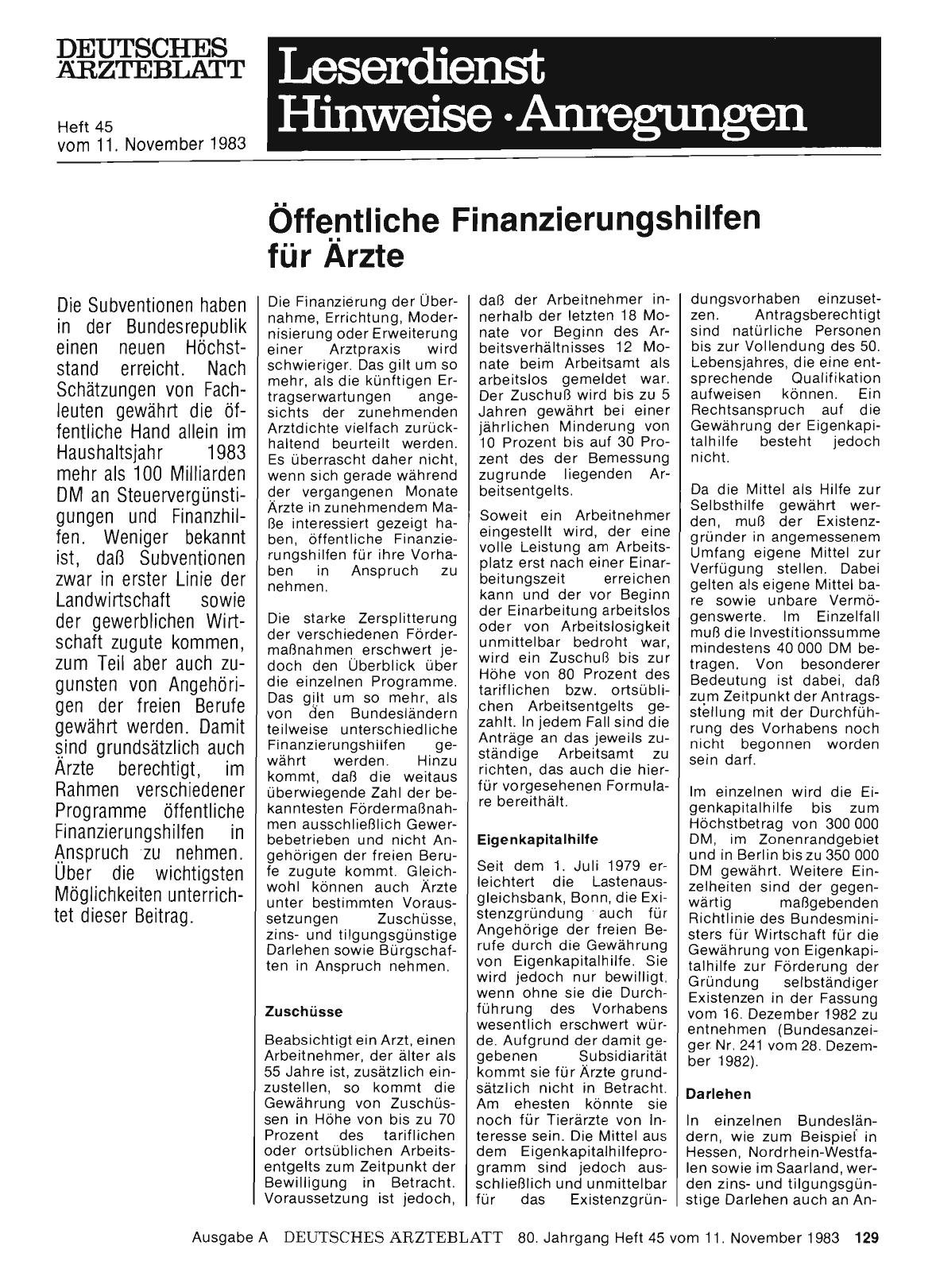 Vorschauseite 1: Öffentliche Finanzierungshilfen für Ärzte
