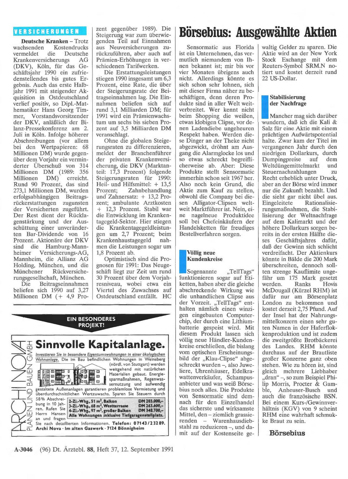 Vorschauseite 1: Börsebius: Ausgewählte Aktien