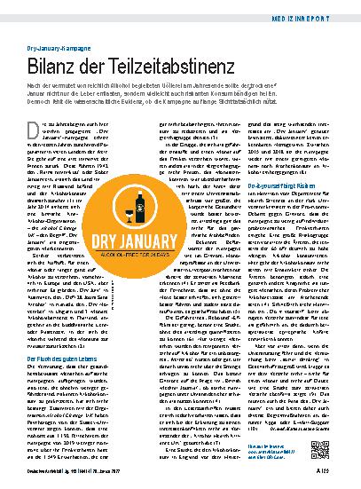 Vorschauseite 1: Dry-January-Kampagne: Bilanz der Teilzeitabstinenz