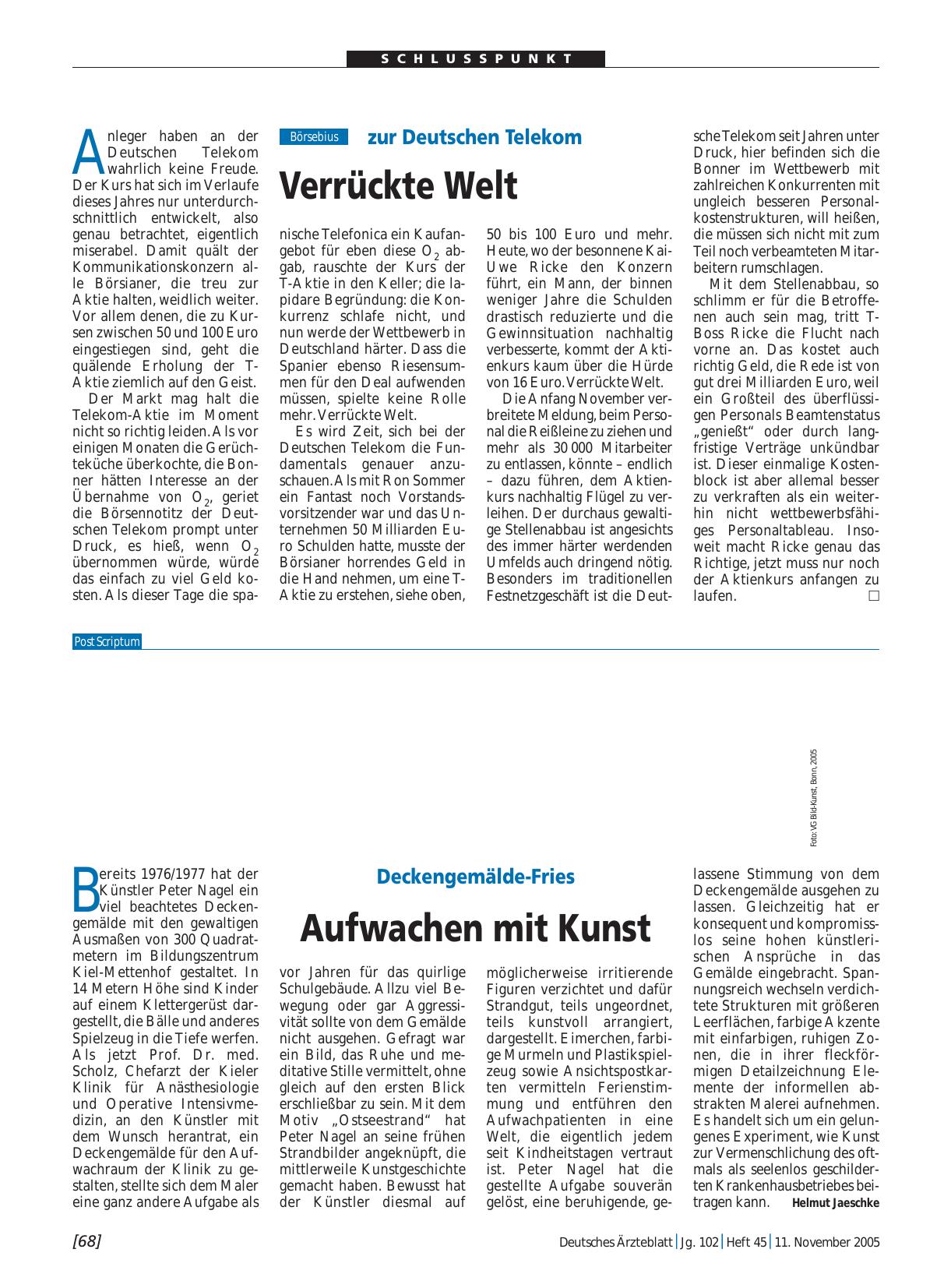 Vorschauseite 1: zur Deutschen Telekom: Verrückte Welt