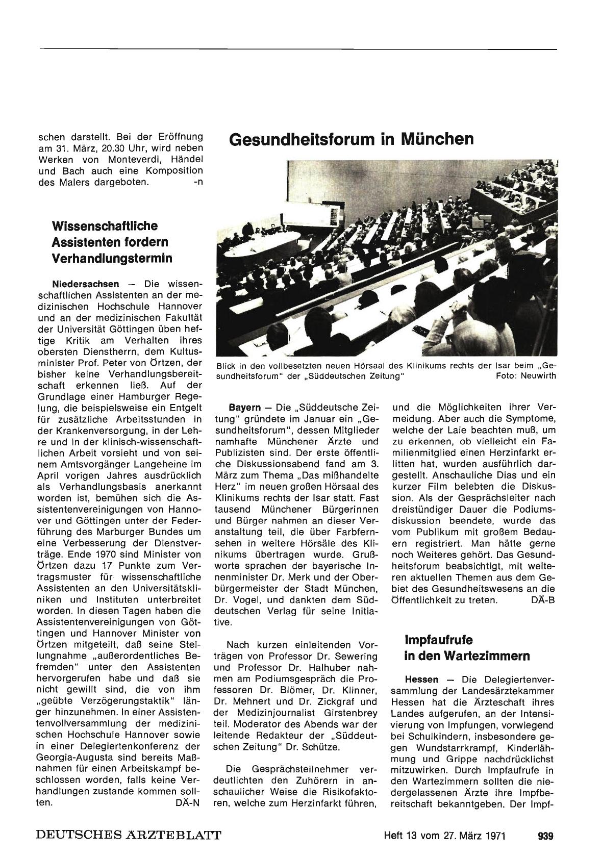 Vorschauseite 1: Gesundheitsforum in München
