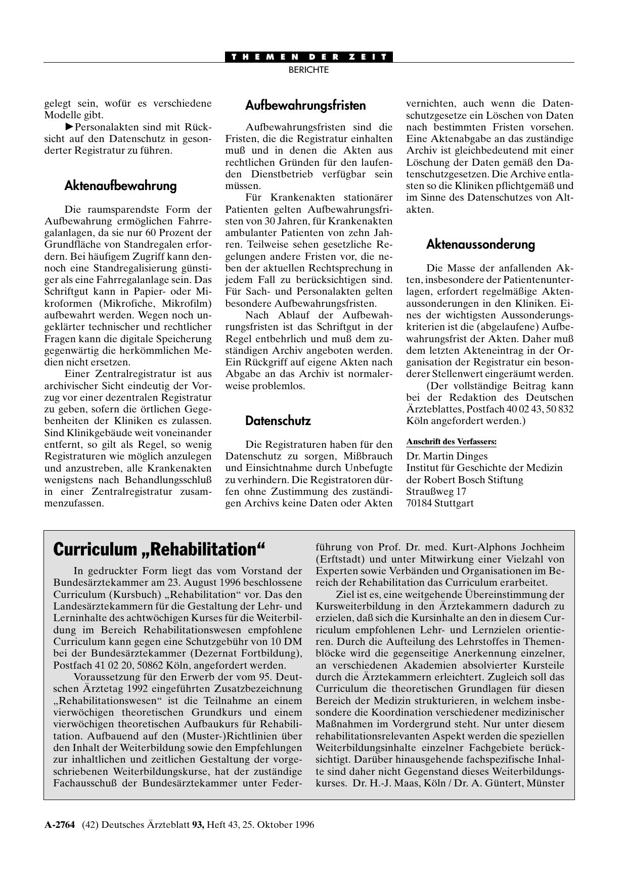 Vorschauseite 1: Curriculum „Rehabilitation“