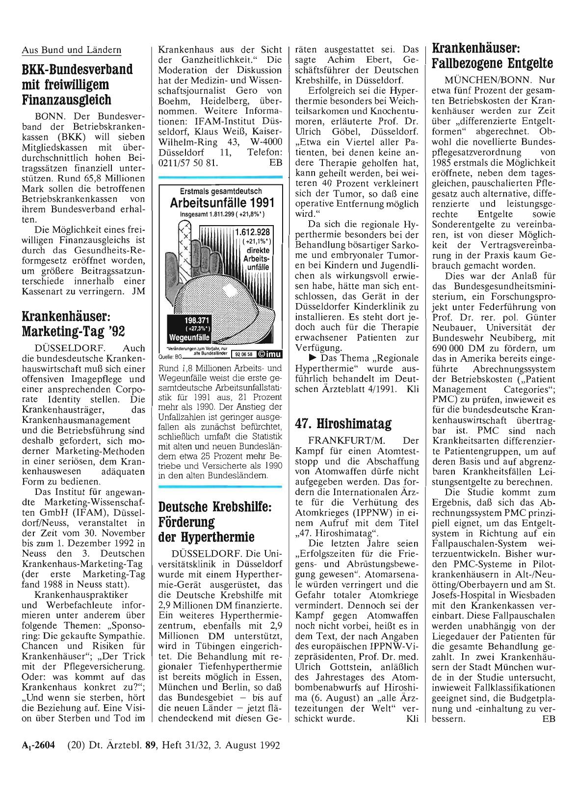 Vorschauseite 1: Deutsche Krebshilfe: Förderung der Hyperthermie