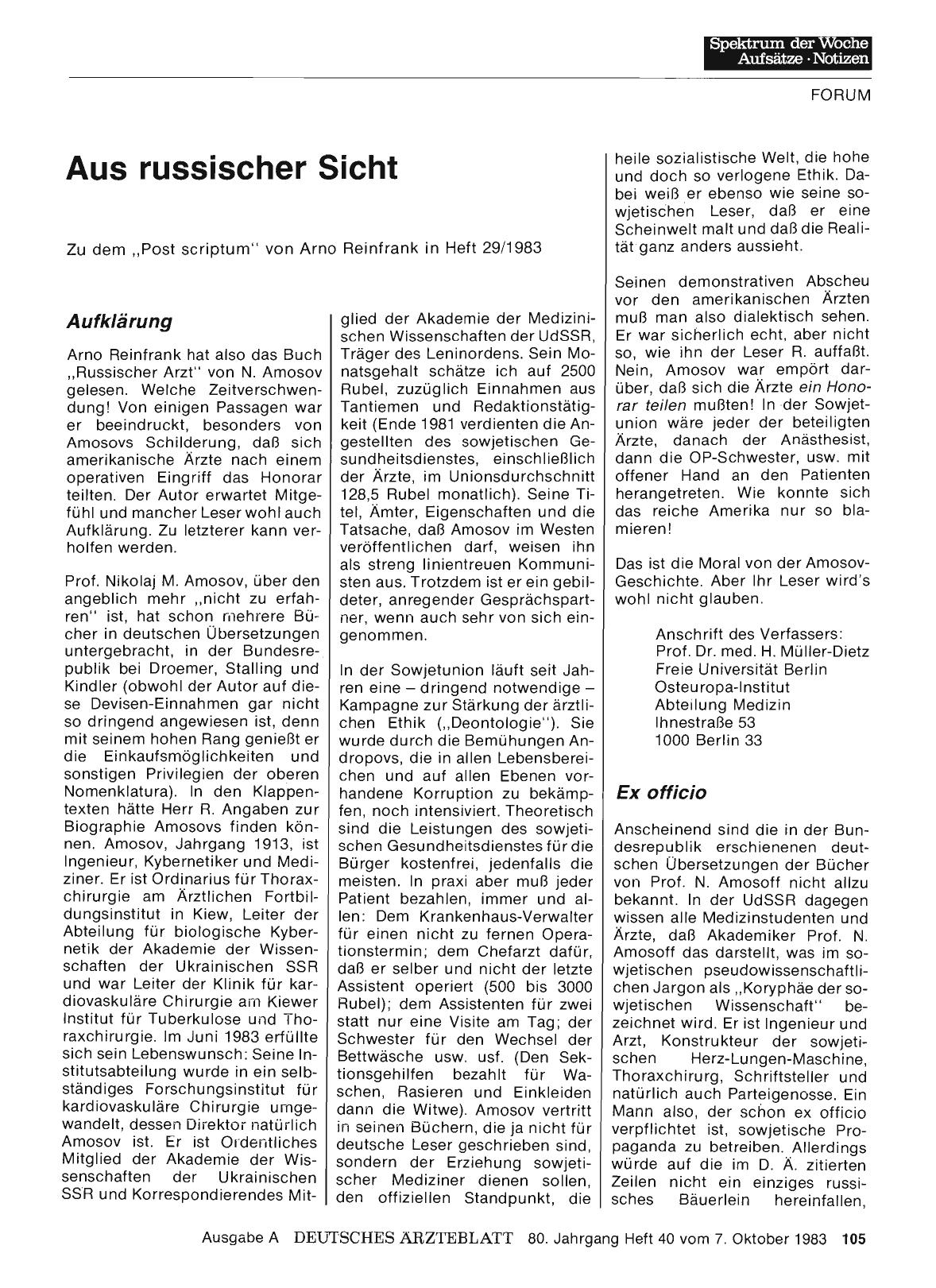 Vorschauseite 1: Aus russischer Sicht: Aufklärung
