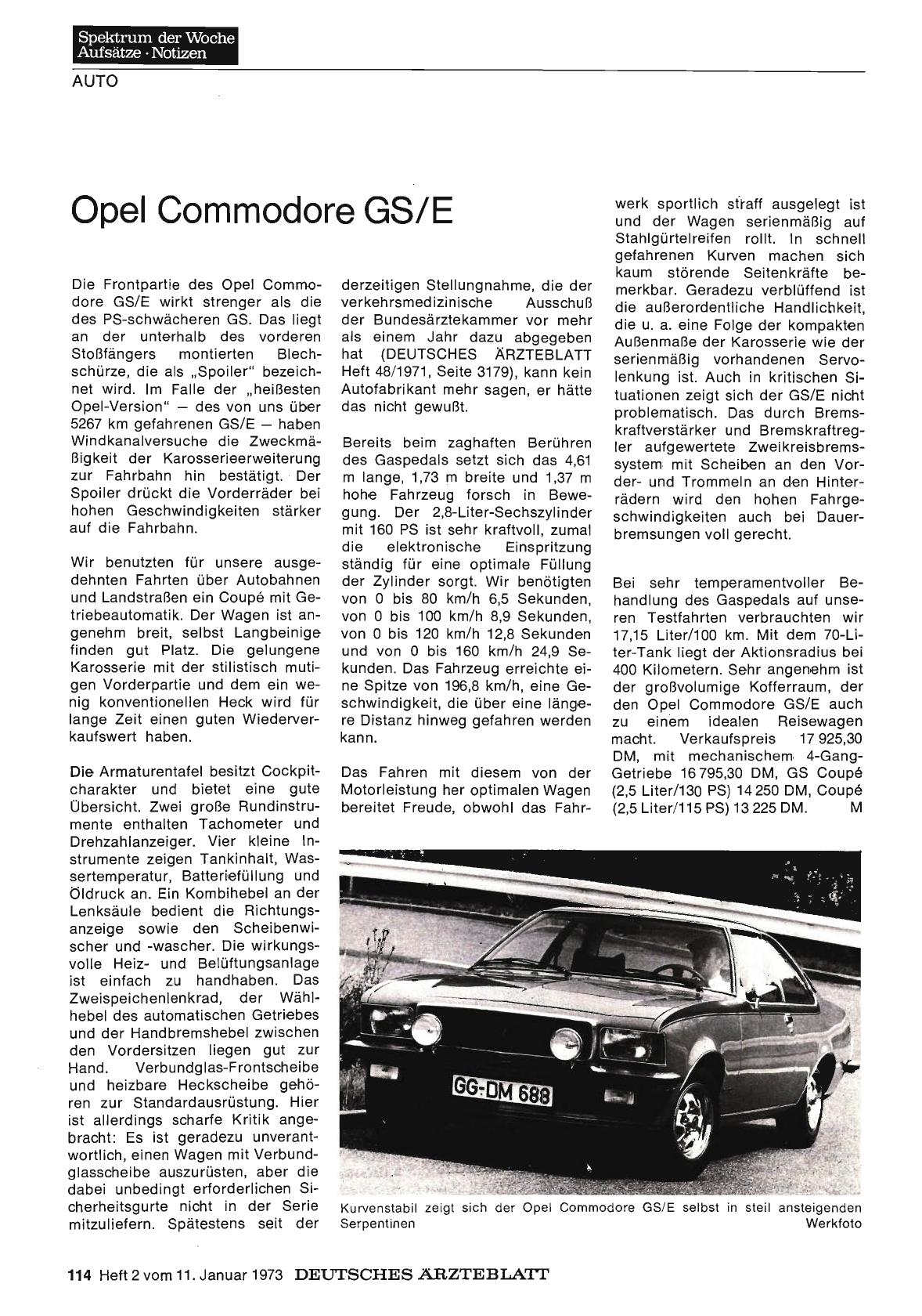 Vorschauseite 1: Opel Commodore GS/E