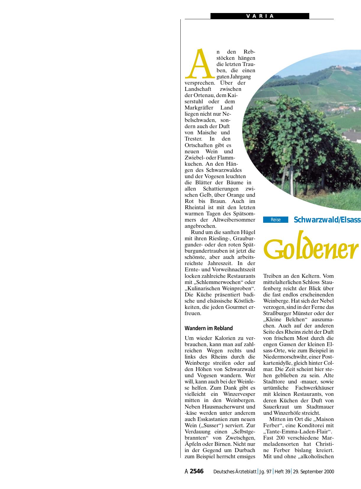 Vorschauseite 1: Schwarzwald/Elsass: Goldener Herbst