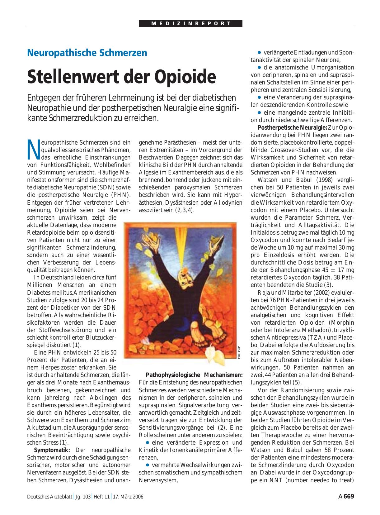 Vorschauseite 1: Neuropathische Schmerzen: Stellenwert der Opioide