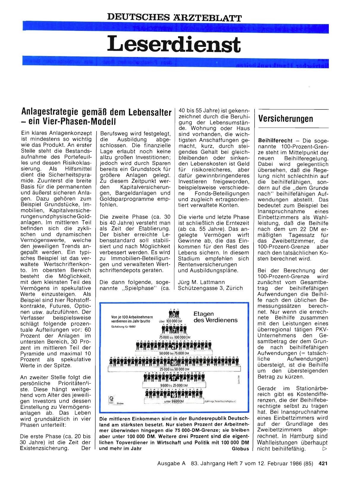 Vorschauseite 1: Anlagestrategie gemäß dem Lebensalter — ein Vier-Phasen-Modell