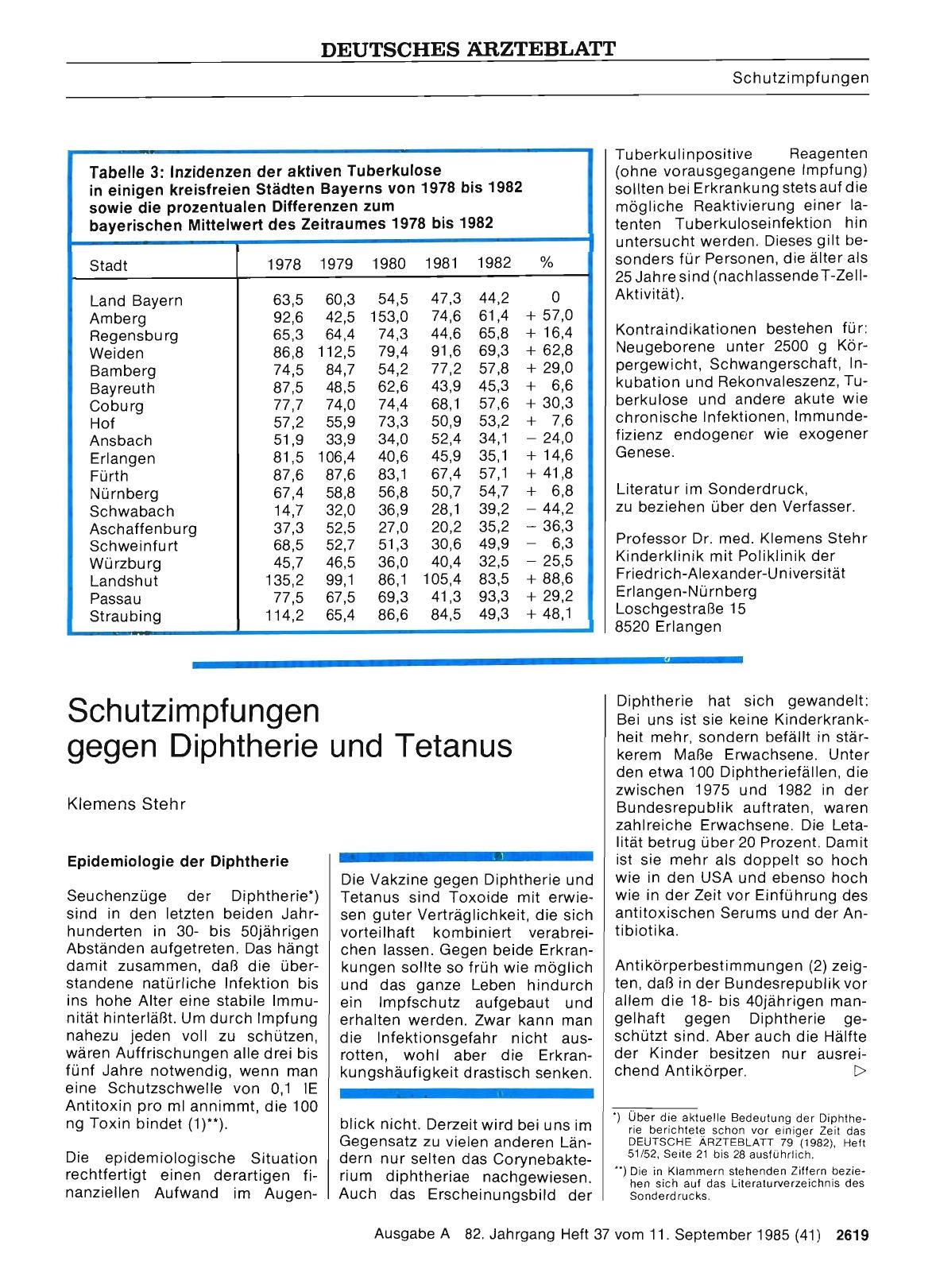 Vorschauseite 1: Schutzimpfungen gegen Diphtherie und Tetanus