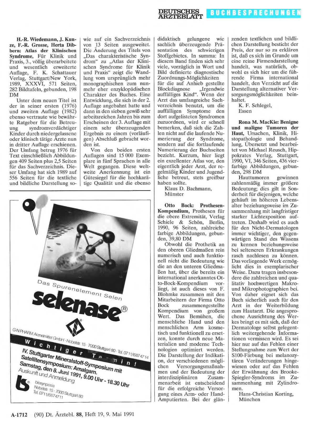 Vorschauseite 1: H. -R. Wiedemann, J. Kunze, F. -R. Grosse, Herta Dibbern: Atlas der Klinischen Syndrome