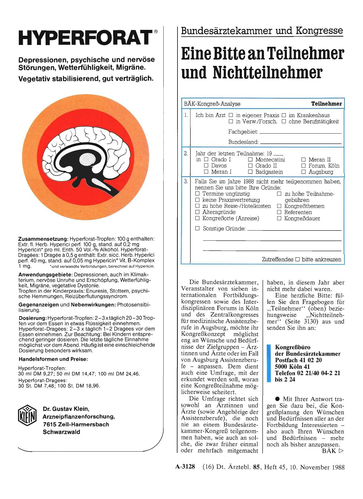 Vorschauseite 1: Bundesärztekammer und Kongresse: Eine Bitte an Teilnehmer und Nichtteilnehmer
