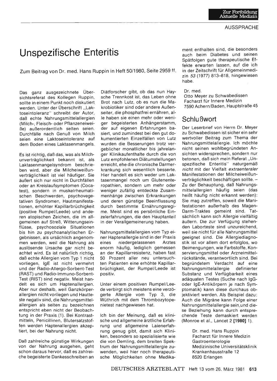 Vorschauseite 1: Unspezifische Enteritis