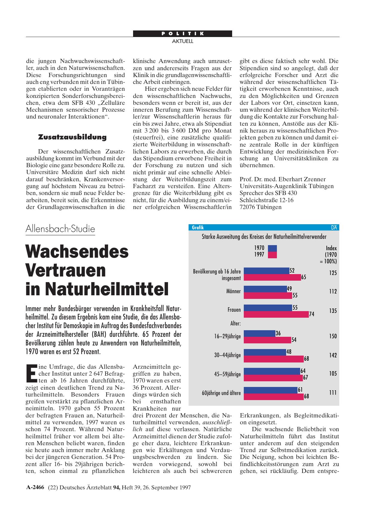 Vorschauseite 1: Allensbach-Studie: Wachsendes Vertrauen in Naturheilmittel
