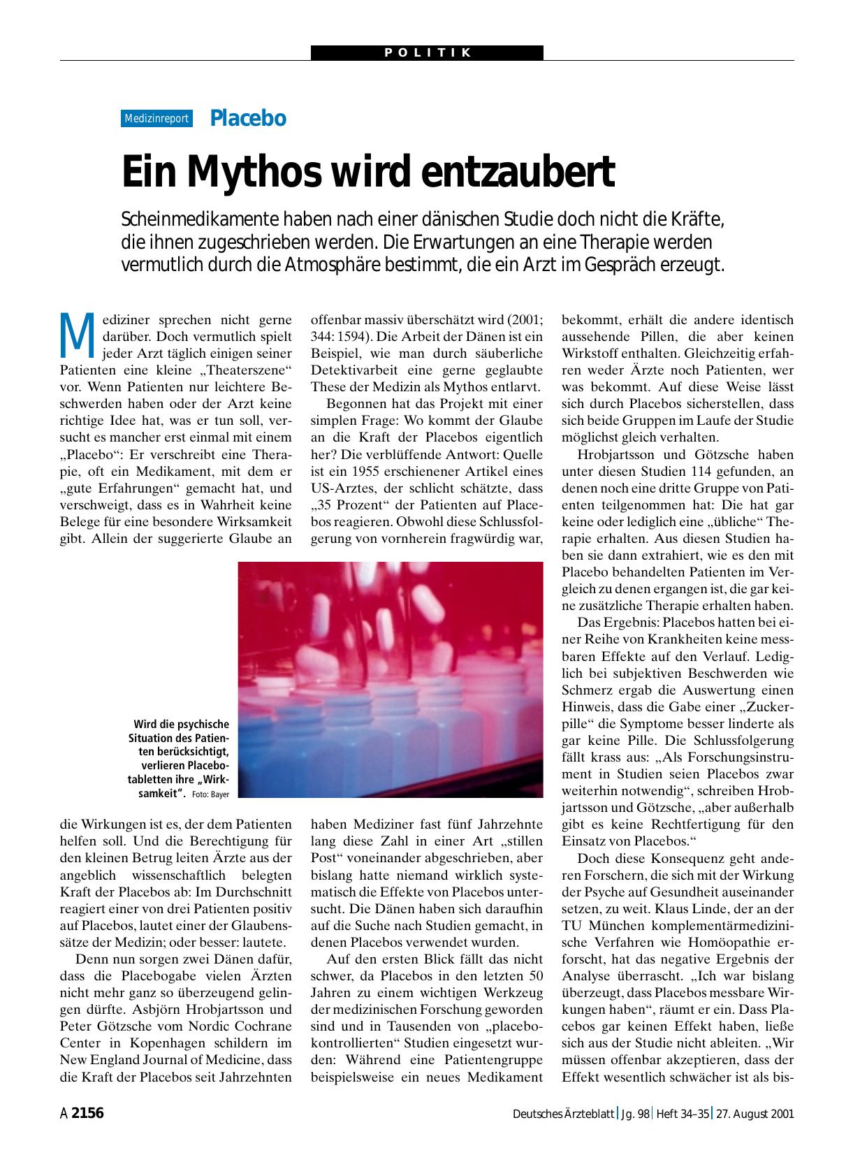 Vorschauseite 1: Placebo: Ein Mythos wird entzaubert