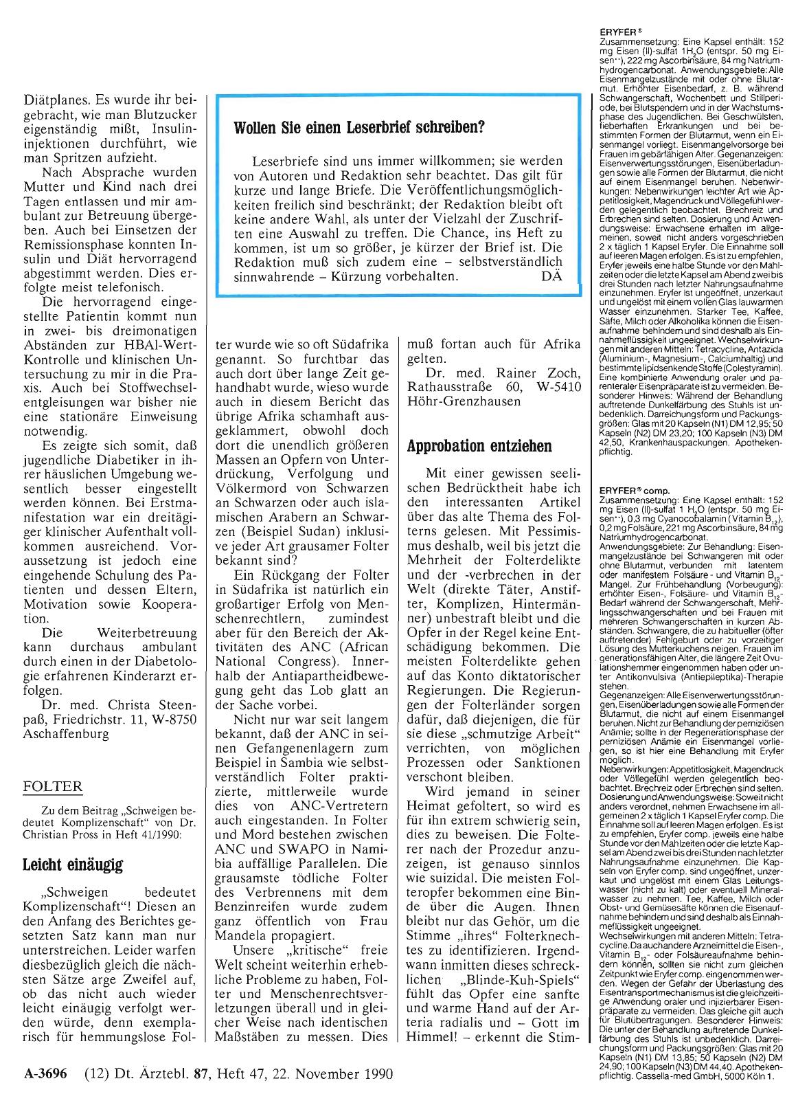 Vorschauseite 1: FOLTER: Approbation entziehen