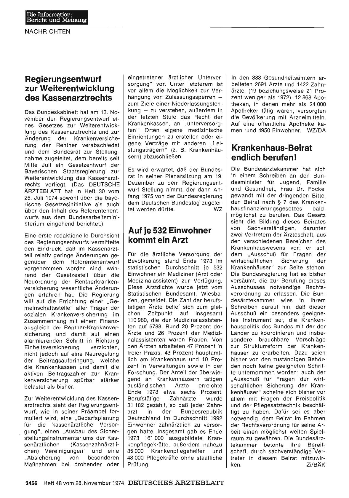 Vorschauseite 1: Regierungsentwurf zur Weiterentwicklung des Kassenarztrechts