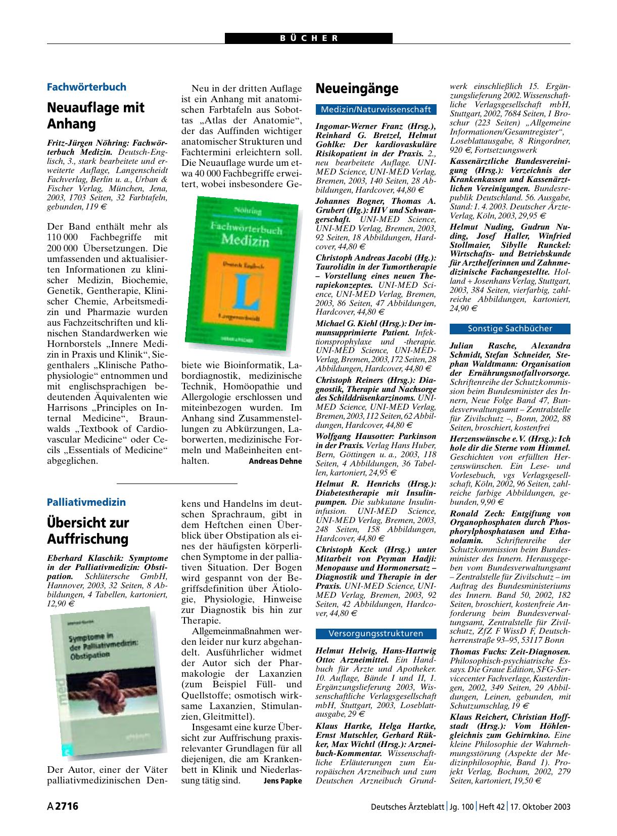 Vorschauseite 1: Symptome in der Palliativmedizin: Obstipation