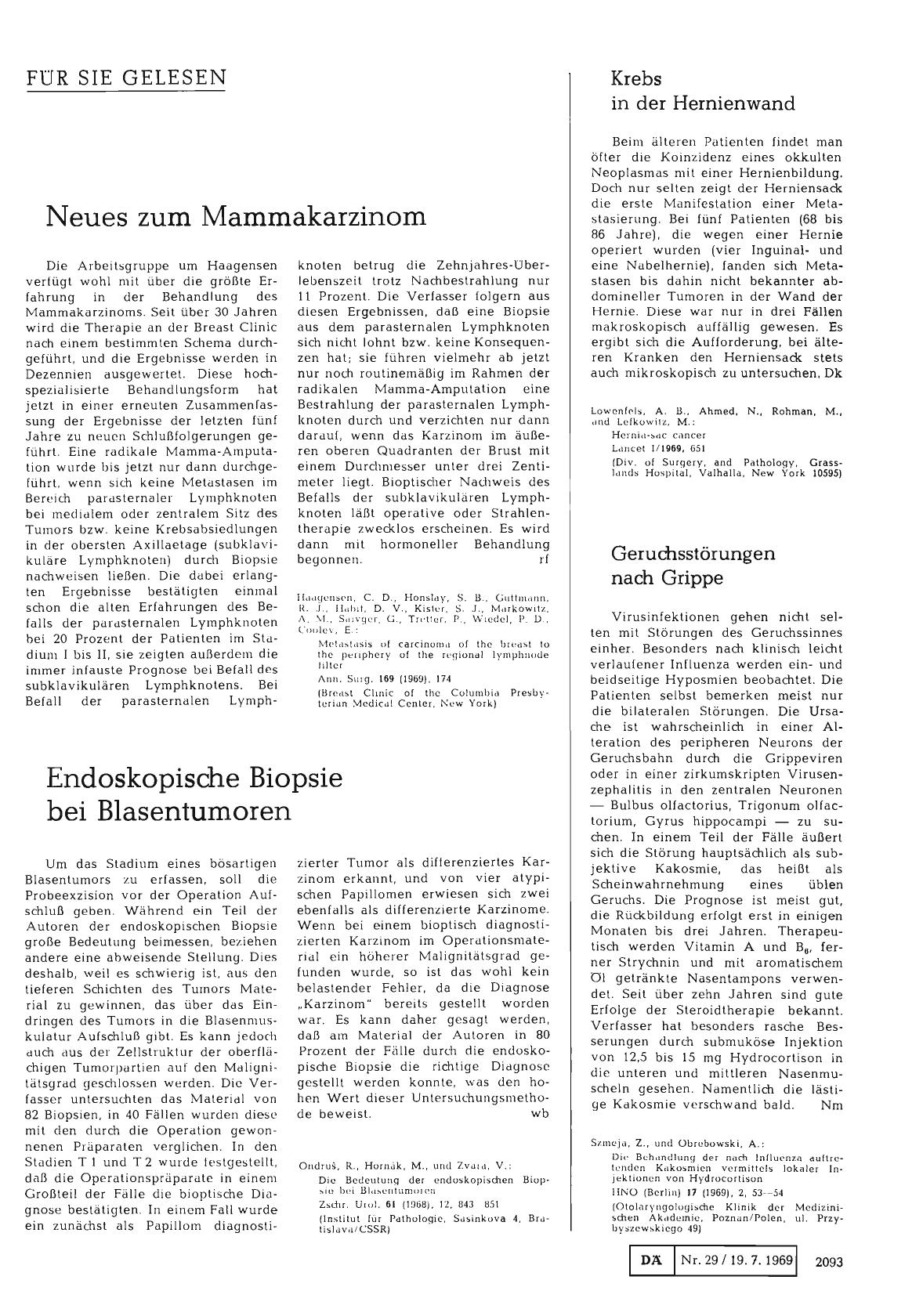 Vorschauseite 1: Neues zum Mammakarzinom