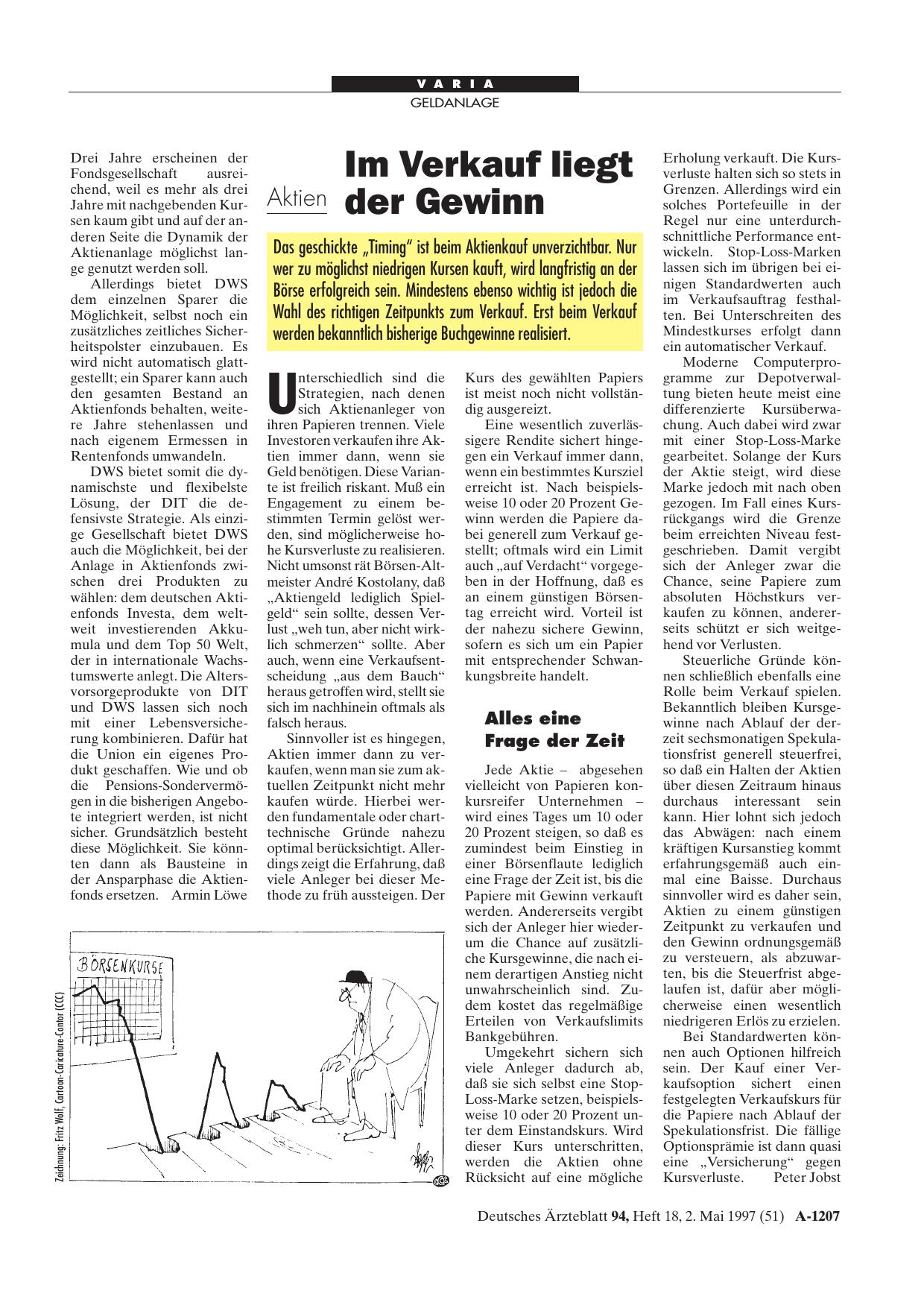 Vorschauseite 1: Aktien: Im Verkauf liegt der Gewinn