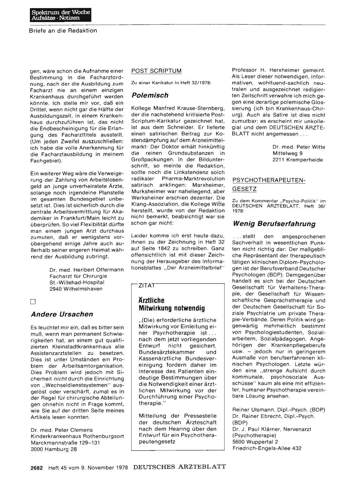 Vorschauseite 1: POST SCRIPTUM: Polemisch