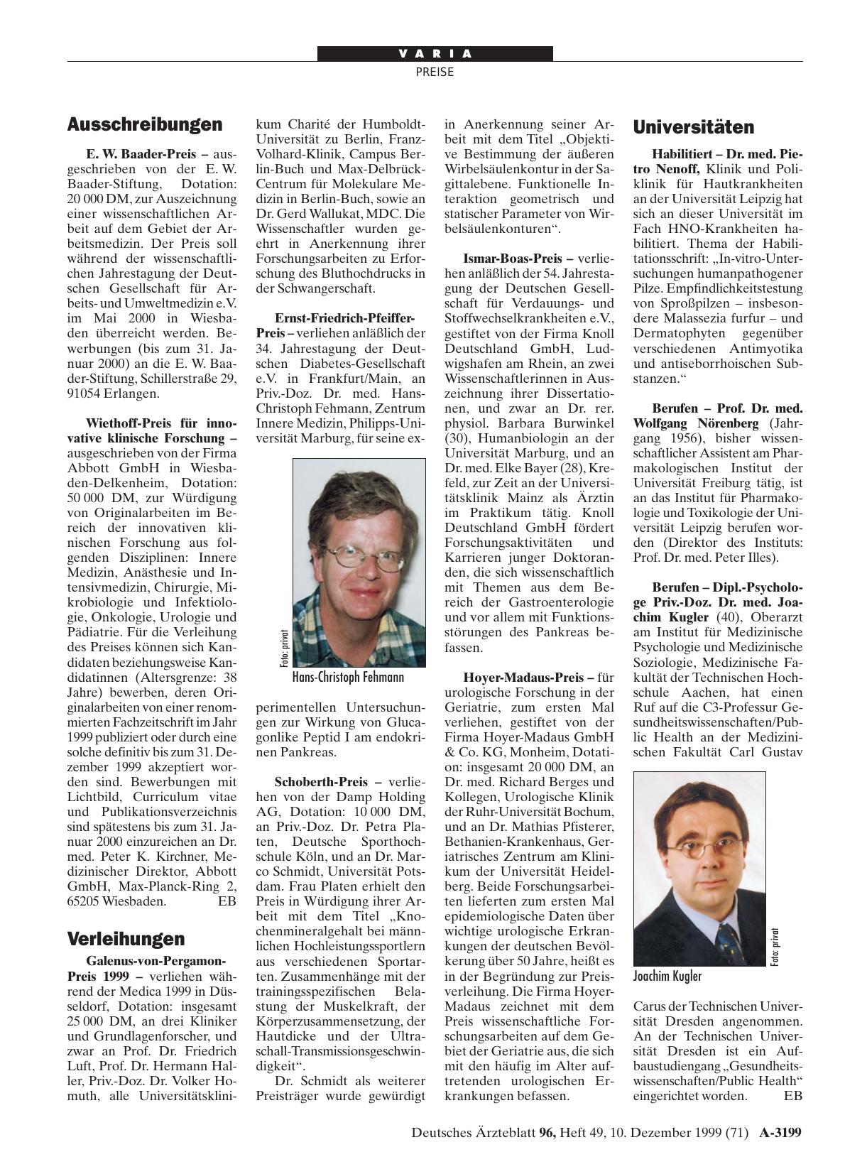 Vorschauseite 1: Ausschreibungen