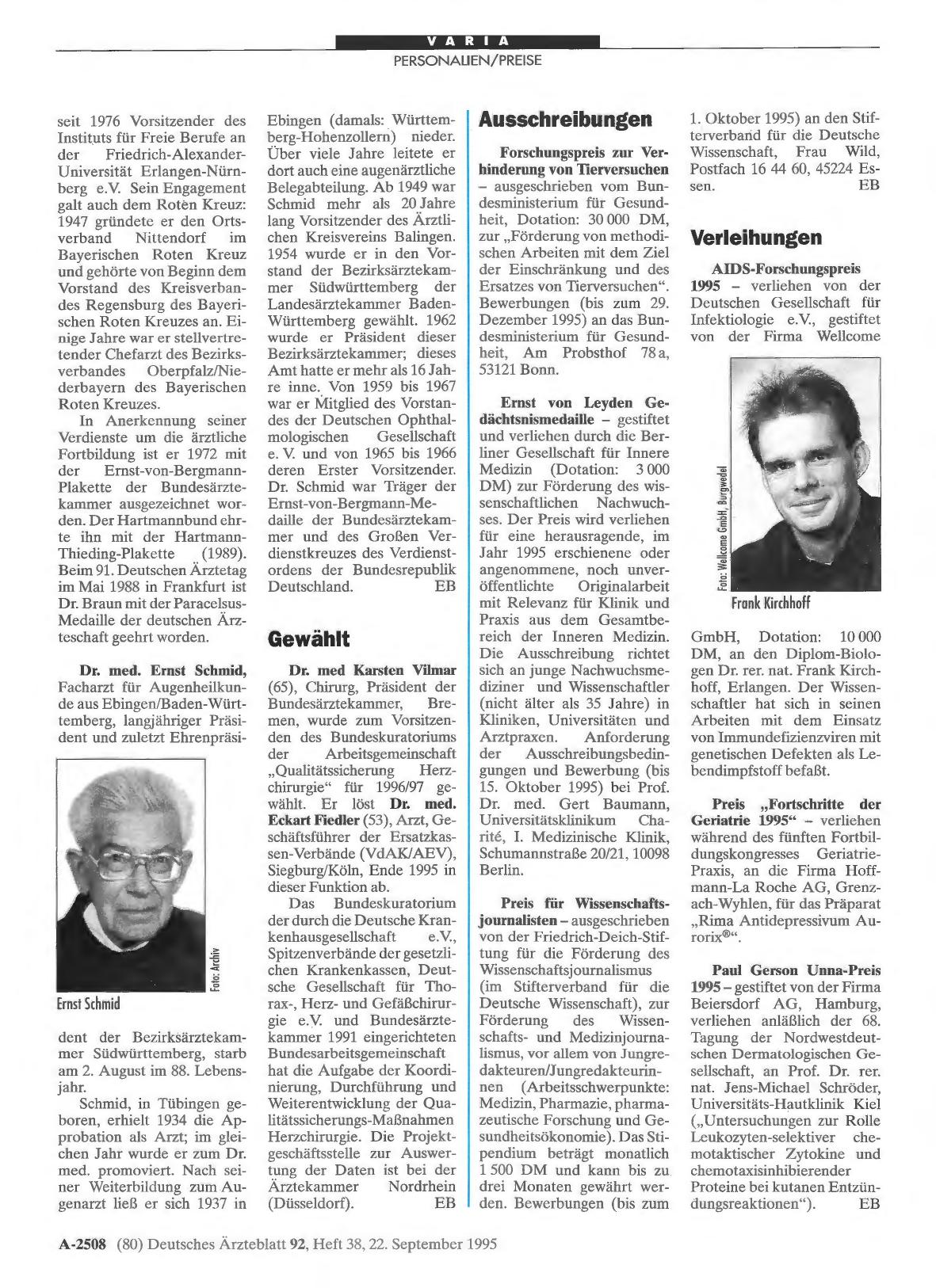 Vorschauseite 1: Ausschreibungen