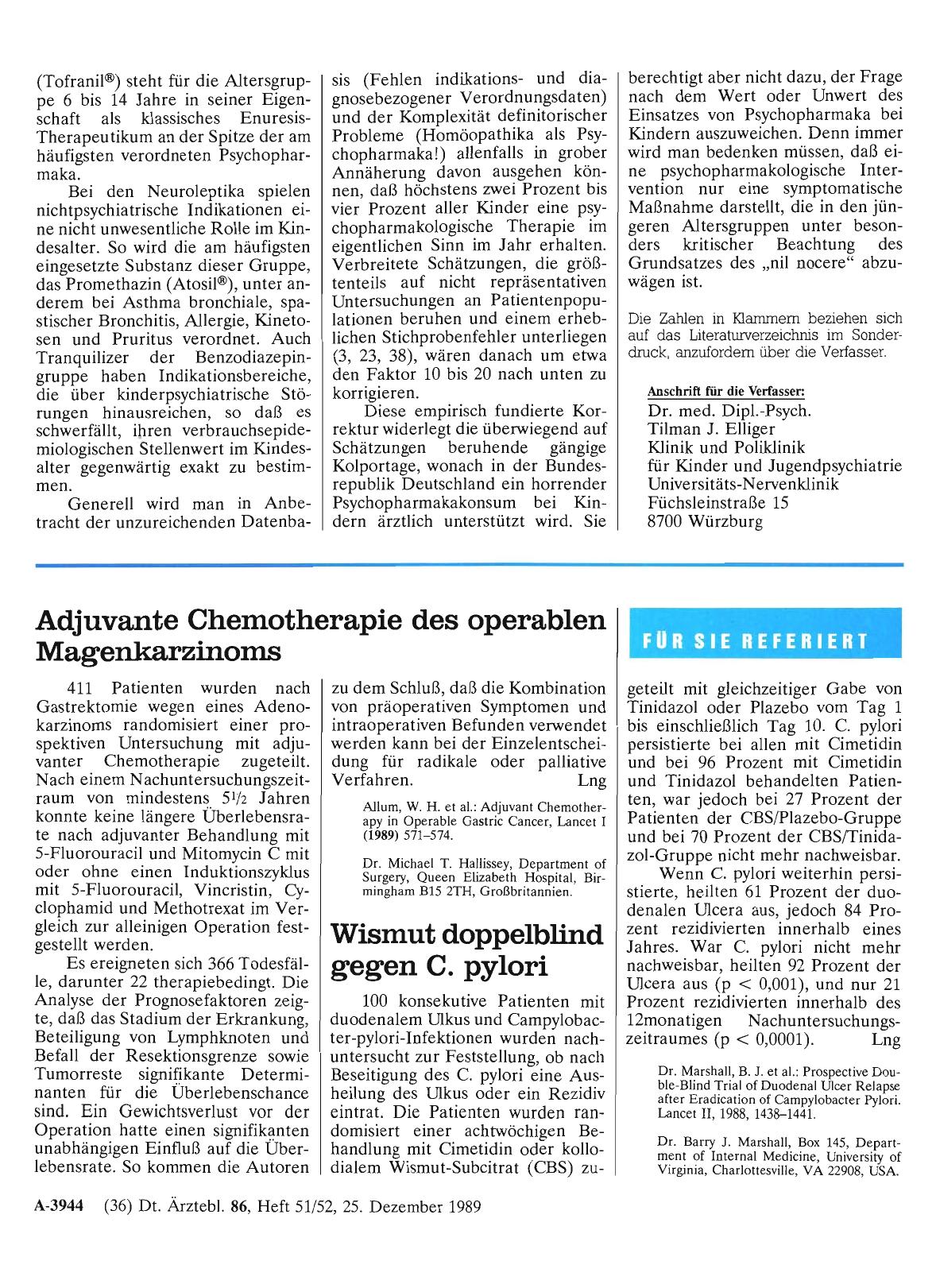 Vorschauseite 1: Wismut doppelblind gegen C. pylori
