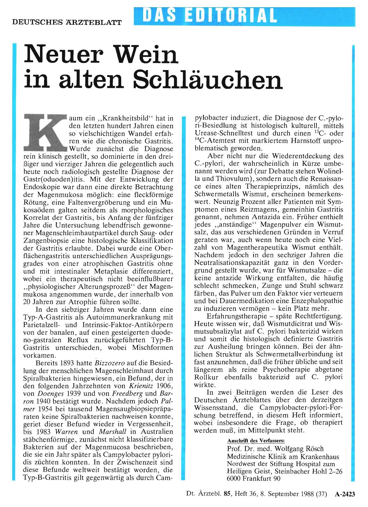 Vorschauseite 1: Neuer Wein in alten Schläuchen