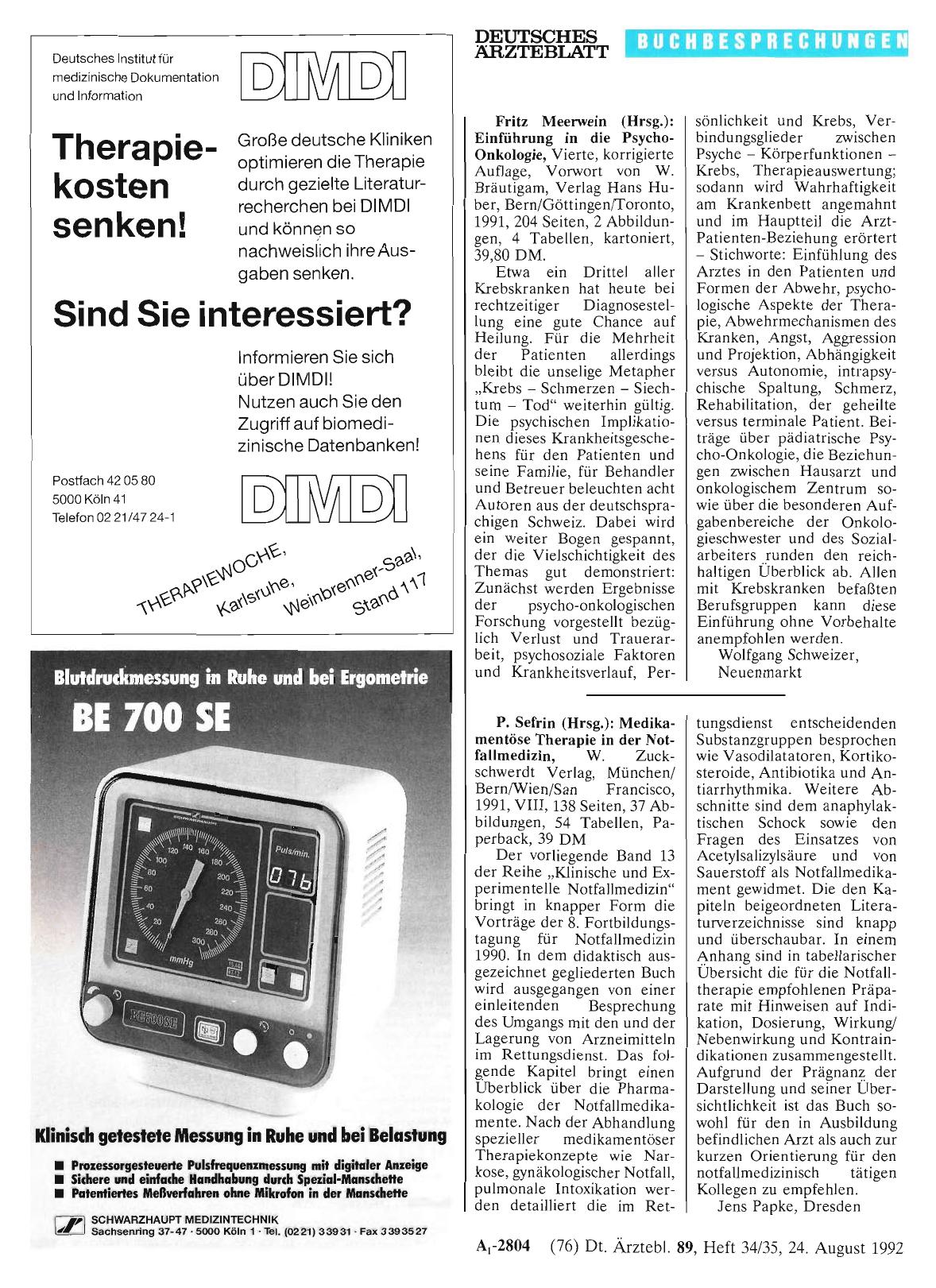 Vorschauseite 1: Fritz Meerwein (Hrsg. ): Einführung in die Psycho-Onkologie